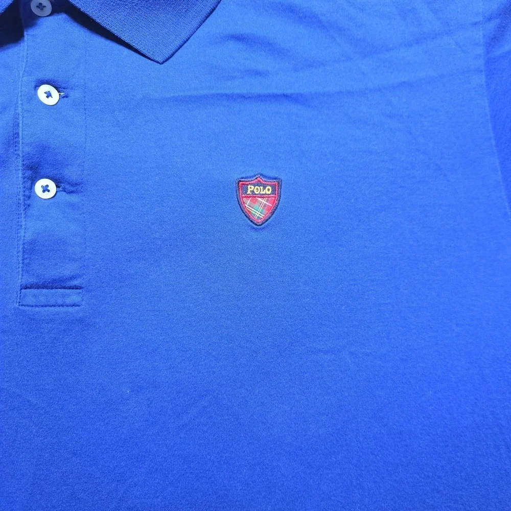 Vintage 90s Polo Golf Ralph Lauren Polo Men's XL Blue Single Stitch Chest Crest